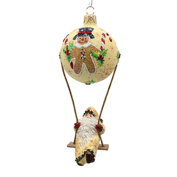 Patricia Breen Swing Time Gingerbread Santa Claus Candy Christmas Tree Ornament - Picture 1 of 10